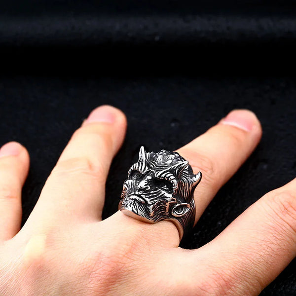 Steel soldier dragon king ring for men stainless steel punk biker animal good detail exquisite design gift jewelry for friend