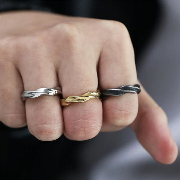 5mm Mobius Rings for Men Women Simple Black/Silver/Gold Color Stainless Steel Twist Wedding Ring Fashion Punk Jewelry Gift