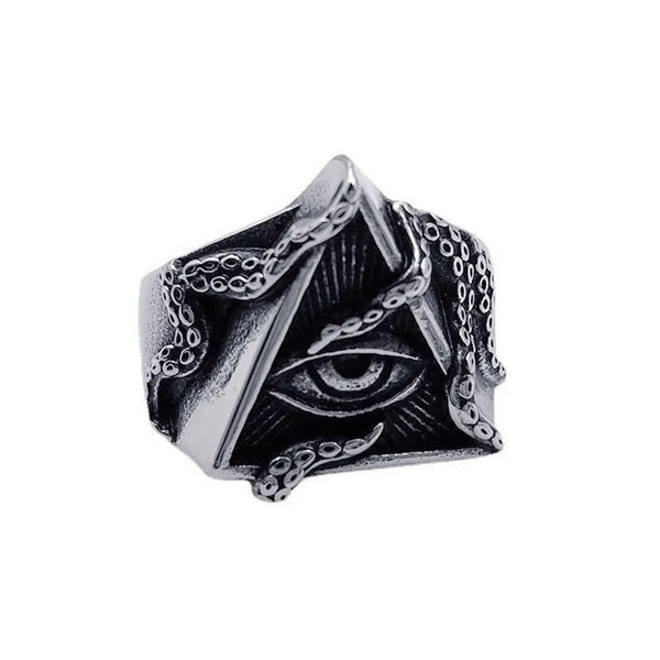 Cthulhu Dark Fashion Individuality Creativity Small crowd Dominant Octopus Wisdom Eye Ring Street Punk Handwear for Men and Wome