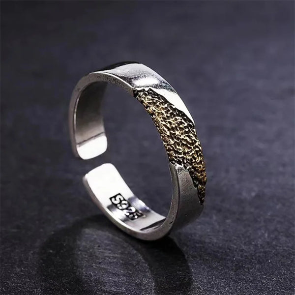 Personality Resplendent Fireworks Design Men Ring 925 Silver Open Size Vintage Gold Silver Collision Ring Male Party Accessorie