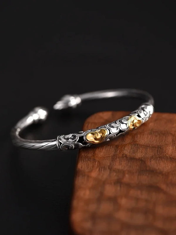 QN Silver Color Xiangyun Bracelet for Men and Women Birthday Gift Chinese Style Year of The Dragon Boy Bangles versatile jewelry