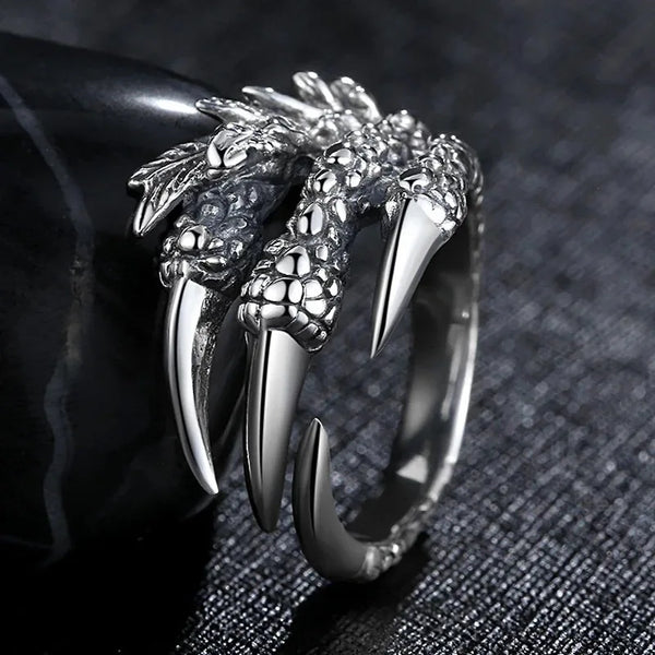 European and American Fashion, Personalized Retro Eagle Claw Ring, Versatile Trend for Men and Women, Simple and Adjustable Open